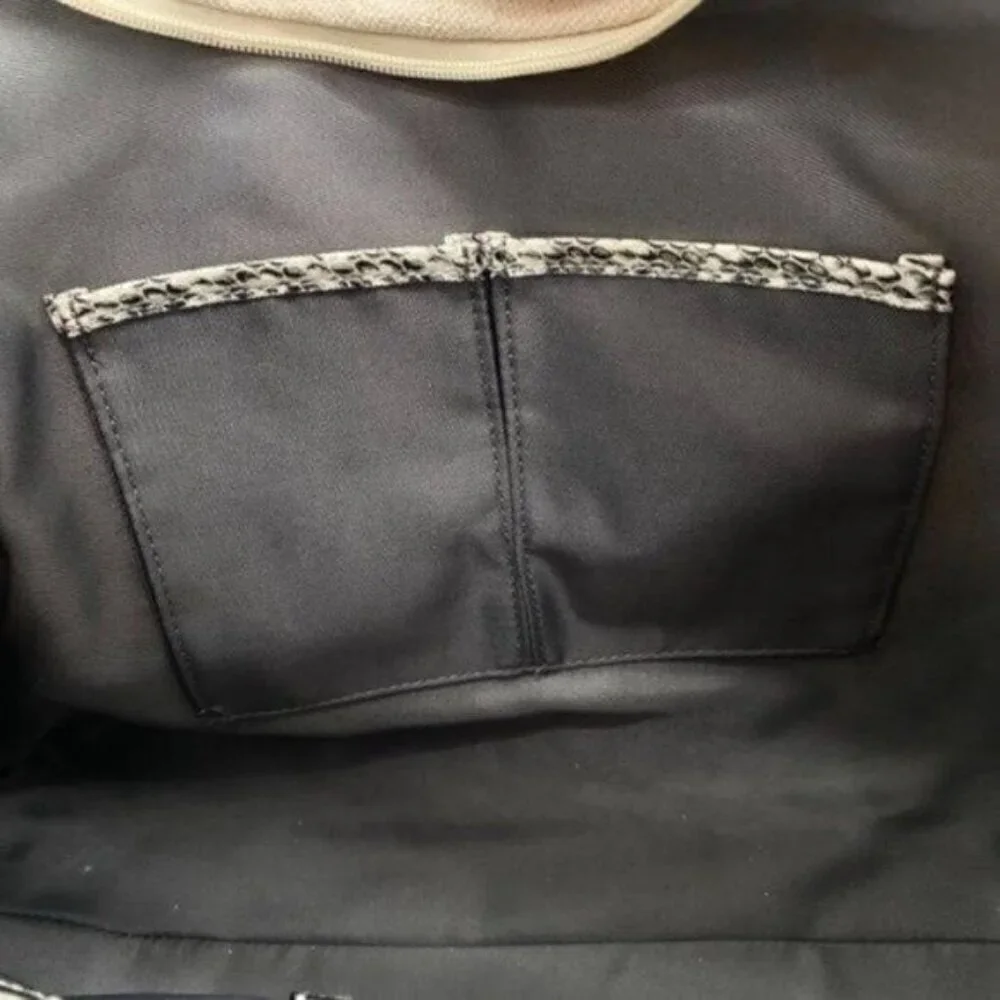 Alfani Hillary Canvas Hobo Shoulder Bag in Linen Snakeskin New